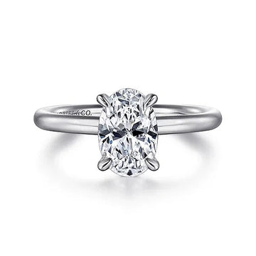 14KW Diamond Oval Solitaire Engagement Ring